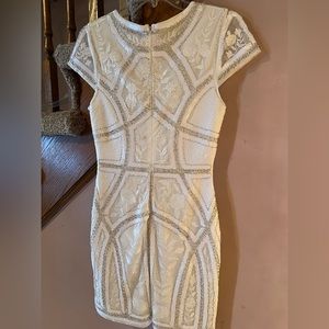 Lulus white sequined embroidered bodycon mini-dress, NWOT.